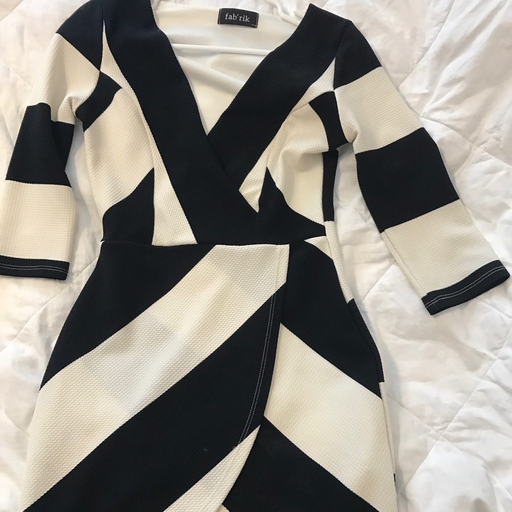 black and white mini dress